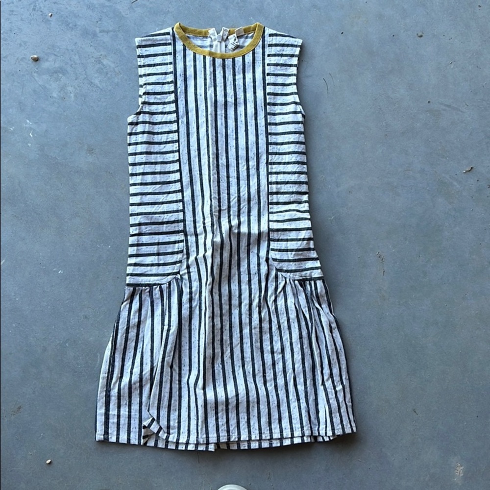 Girls striped organic dress- size 6/7